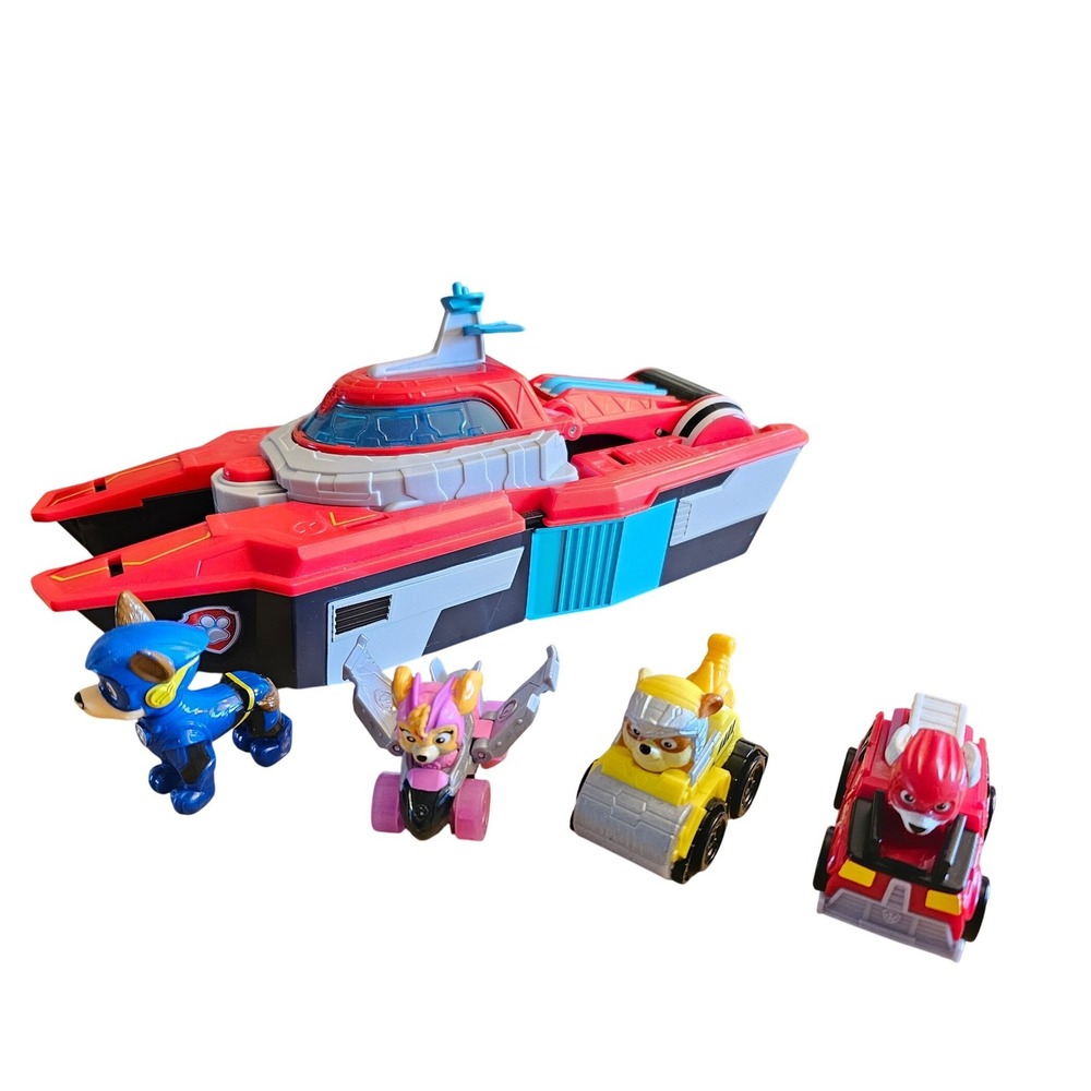 PAW Patrol Mighty Pups Super PAWs Mighty Cruiser Transforming Vehicle with 4 Toy